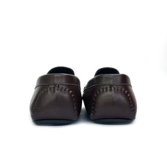 27011-Coffee Genuine Leather Comfortable Loafer Leather Shoes Men Footwear