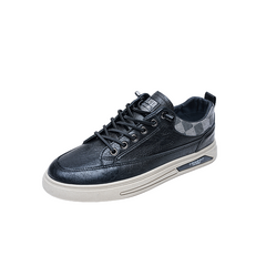 23030 Black Cross Border All Season New Men's Shoes Low -Top Leather Men's Casual Korean Trendy Sneakers