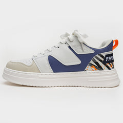 24012 White & Blue Men's Stylish Breathable, Trendy Casual Sports, Skateboard Shoes