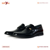 26068-Black Reptilian Pattern Slip-On Formal Shoes for men