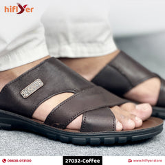 27032-Coffee Premium High-Quality With Belt Men's sandal