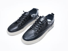 23030 Black Cross Border All Season New Men's Shoes Low -Top Leather Men's Casual Korean Trendy Sneakers