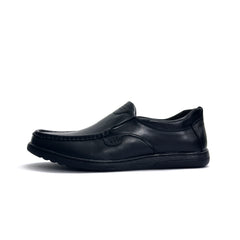 26060-Black  Premium Leather Slip-on Lightweight Casual Loafers