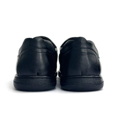 26060-Black  Premium Leather Slip-on Lightweight Casual Loafers