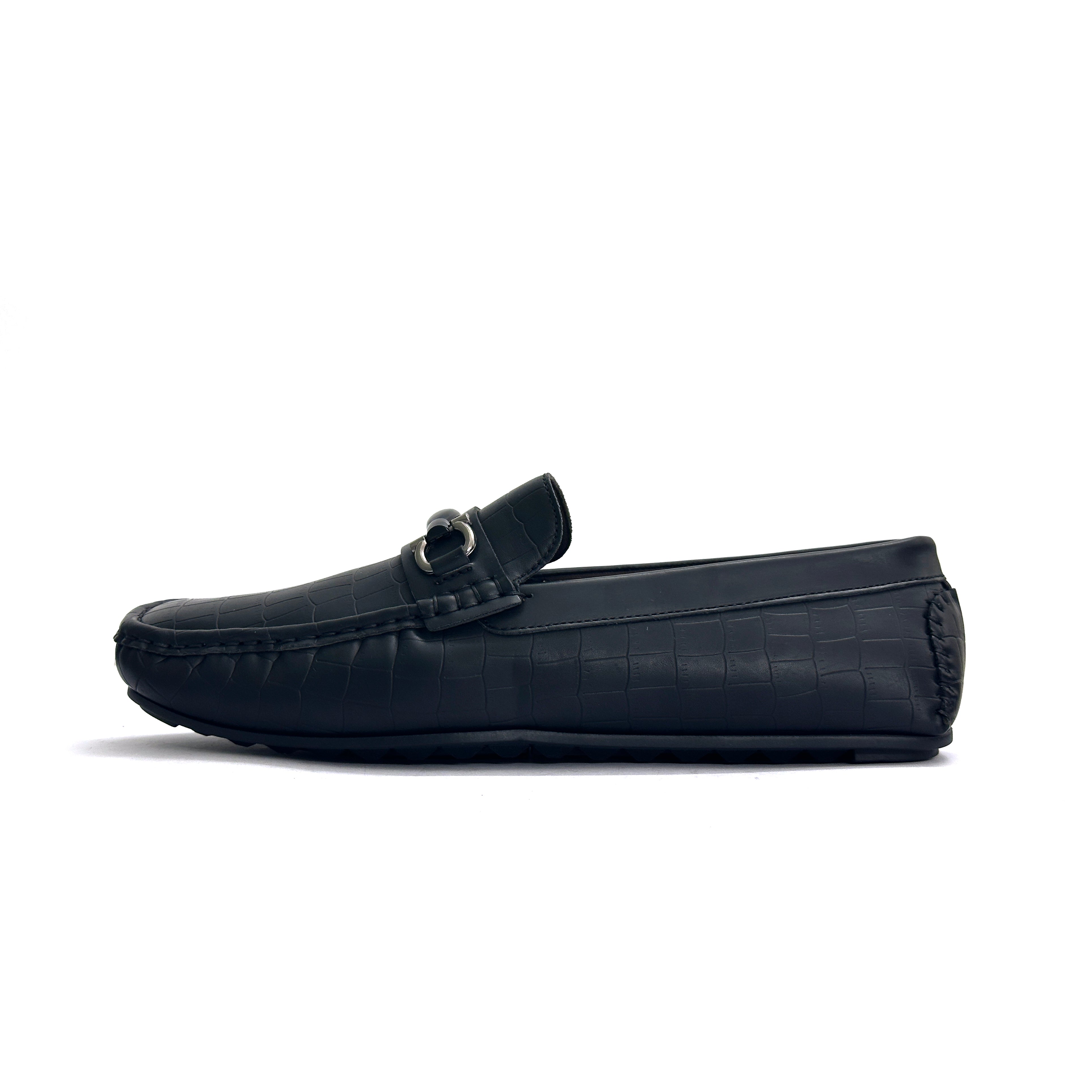 27013-Black Genuine Leather Comfortable Loafer Leather Shoes Men Footwear