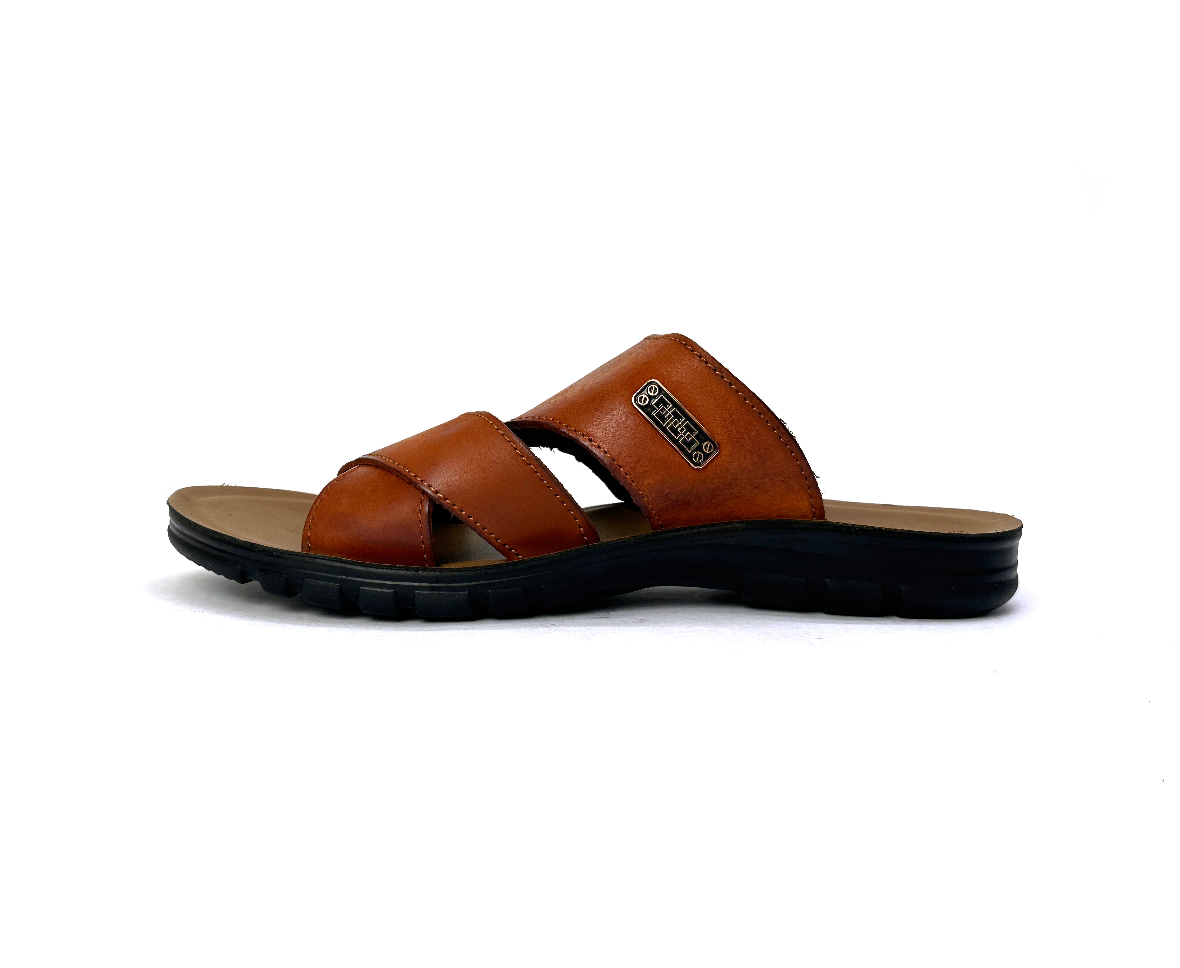 27018-Camel Genuine Cow Leather Premium New High Quality Men's sandals