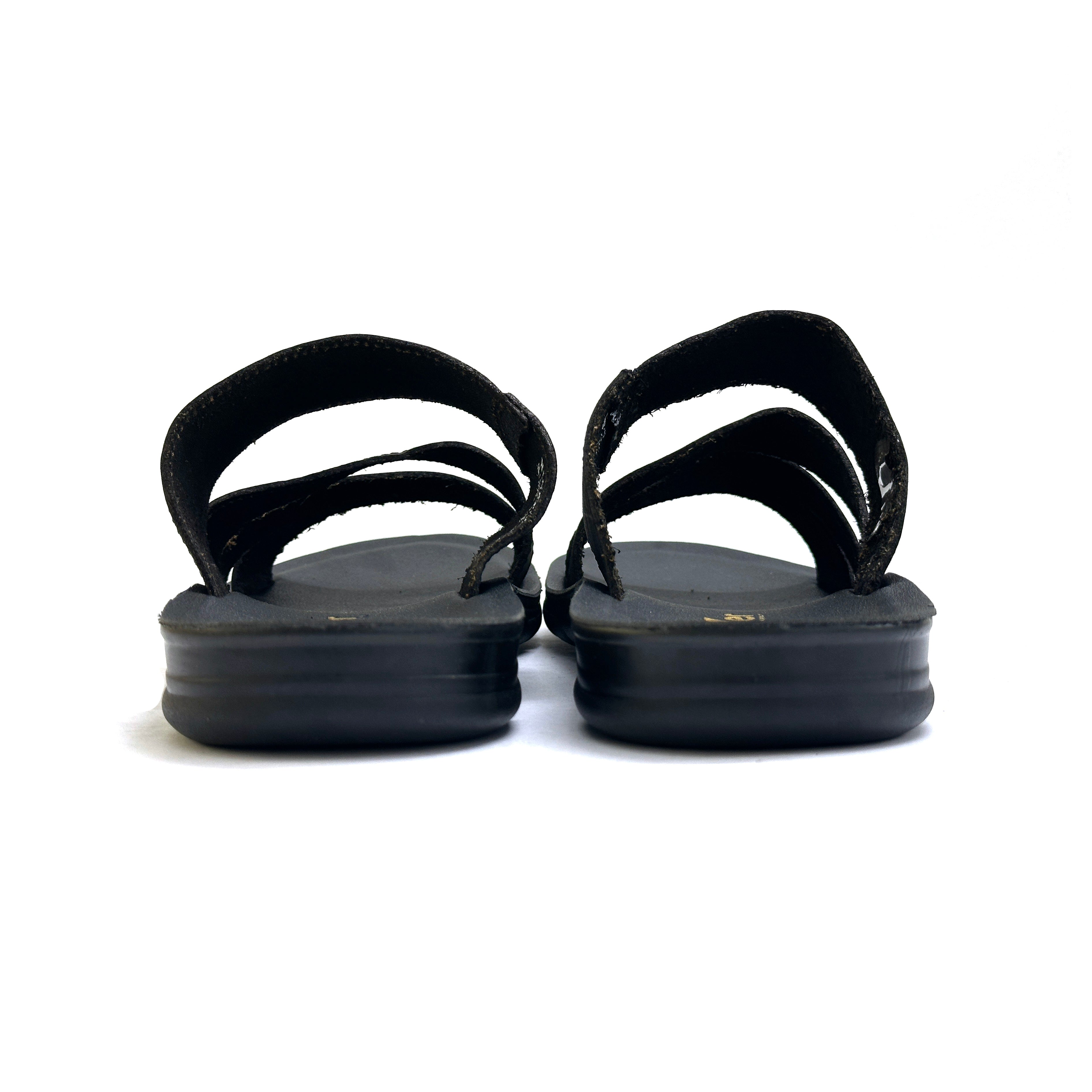 27016-Black Genuine Cow Leather Premium New High-Quality Men's sandals