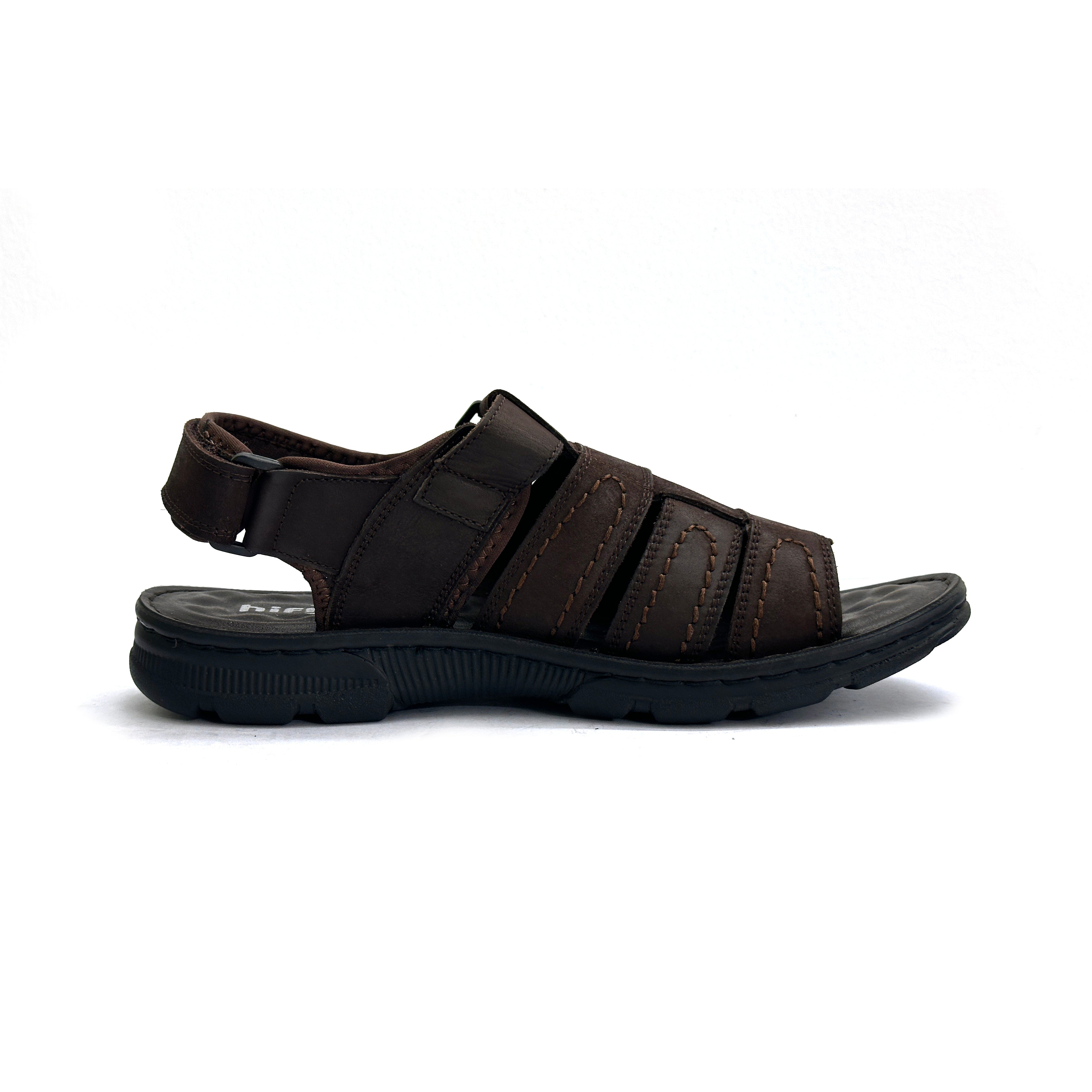 26086-Coffee Genuine Cow Leather Premium New High-Quality Men's sandals