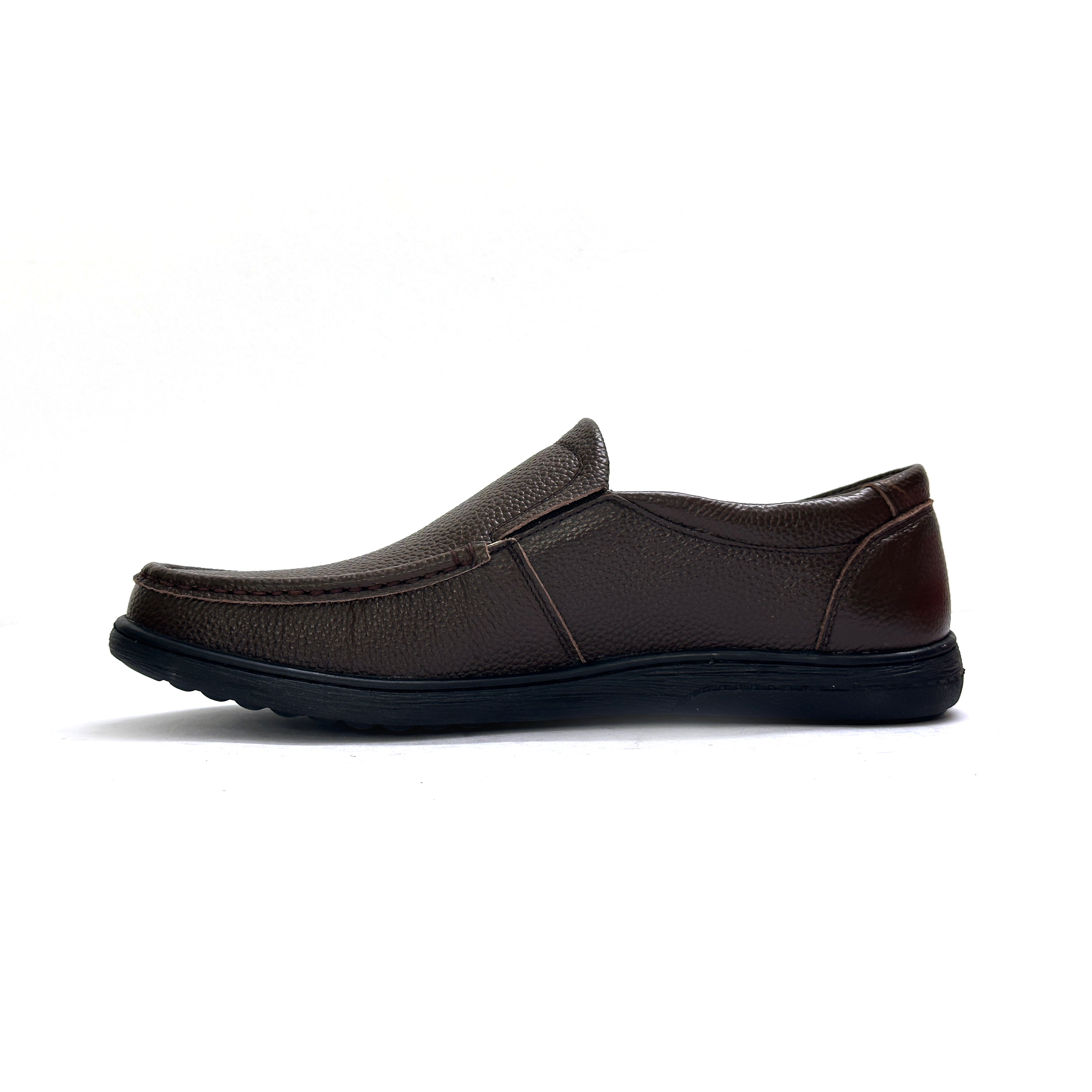 26050-coffee Premium Leather Slip-on Lightweight Casual Loafers