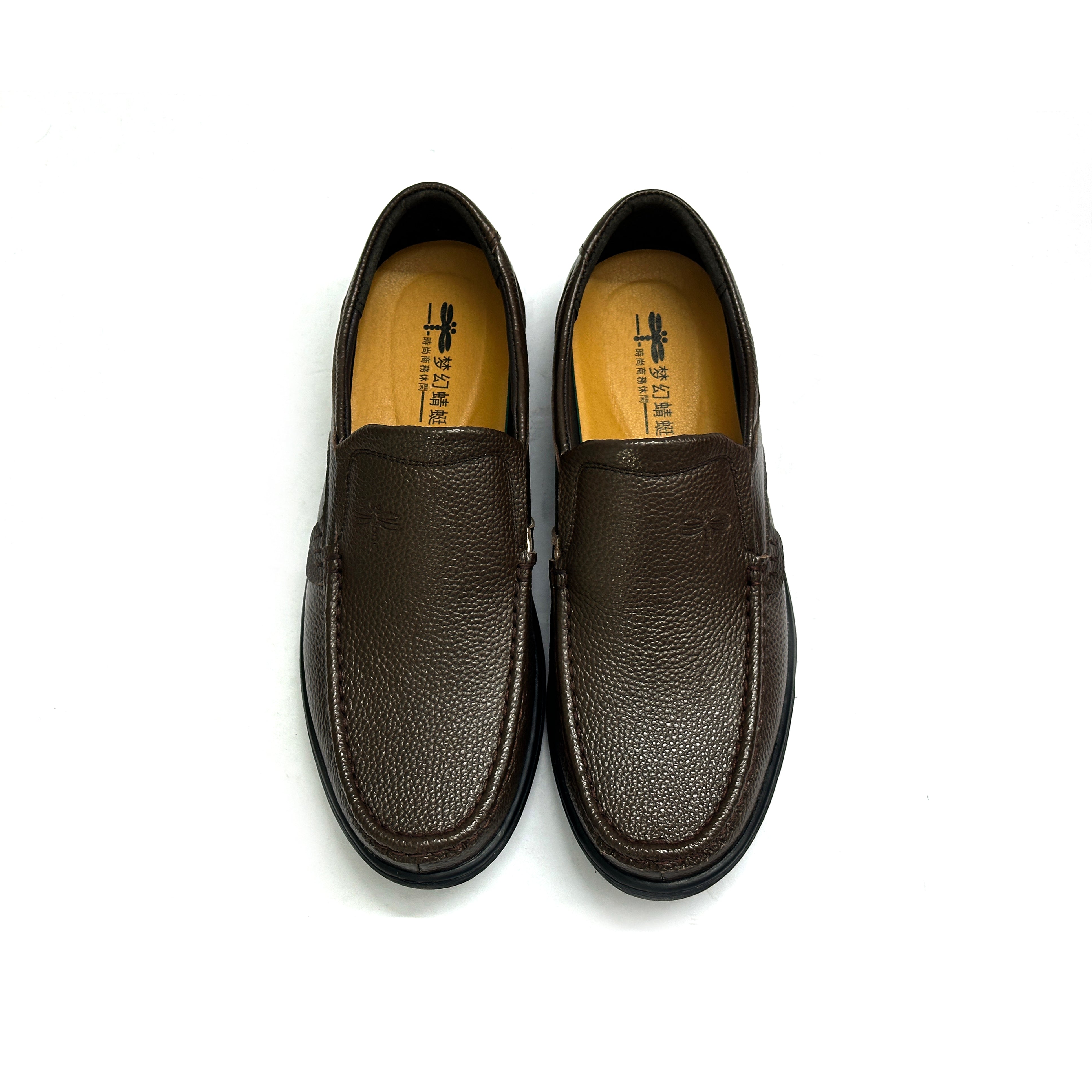 26050-coffee Premium Leather Slip-on Lightweight Casual Loafers