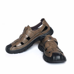 23089 Brown New Genuine High Quality Cow Leather Premium Men's sandals