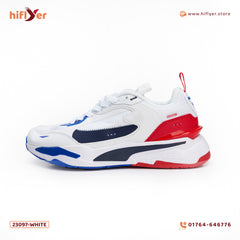 23097 White & Blue Sneaker Motorsport, Zenonspeed, White High Risk Red Dazzle Blue