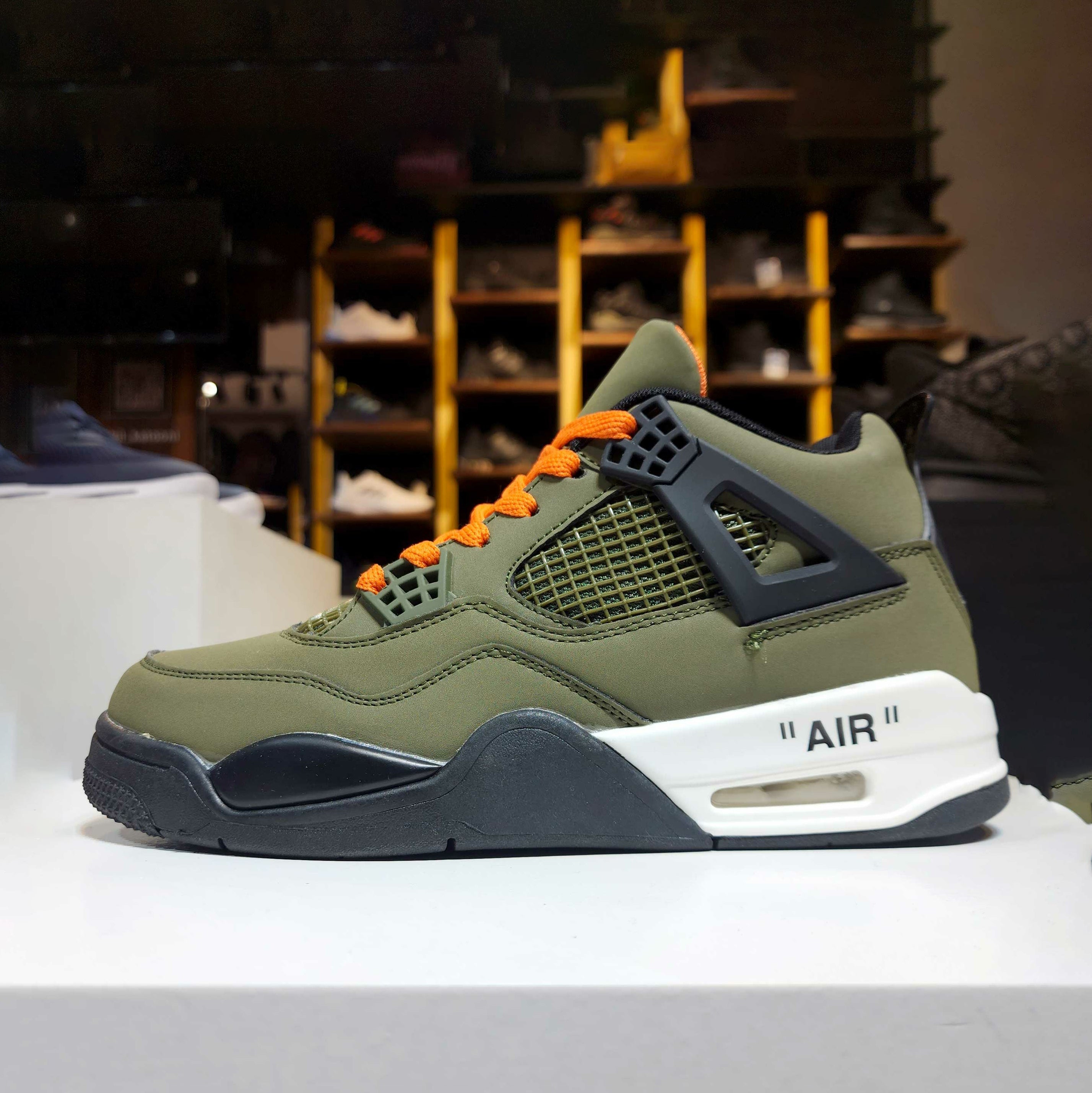 24015-Olive High-neck sneakers for Men