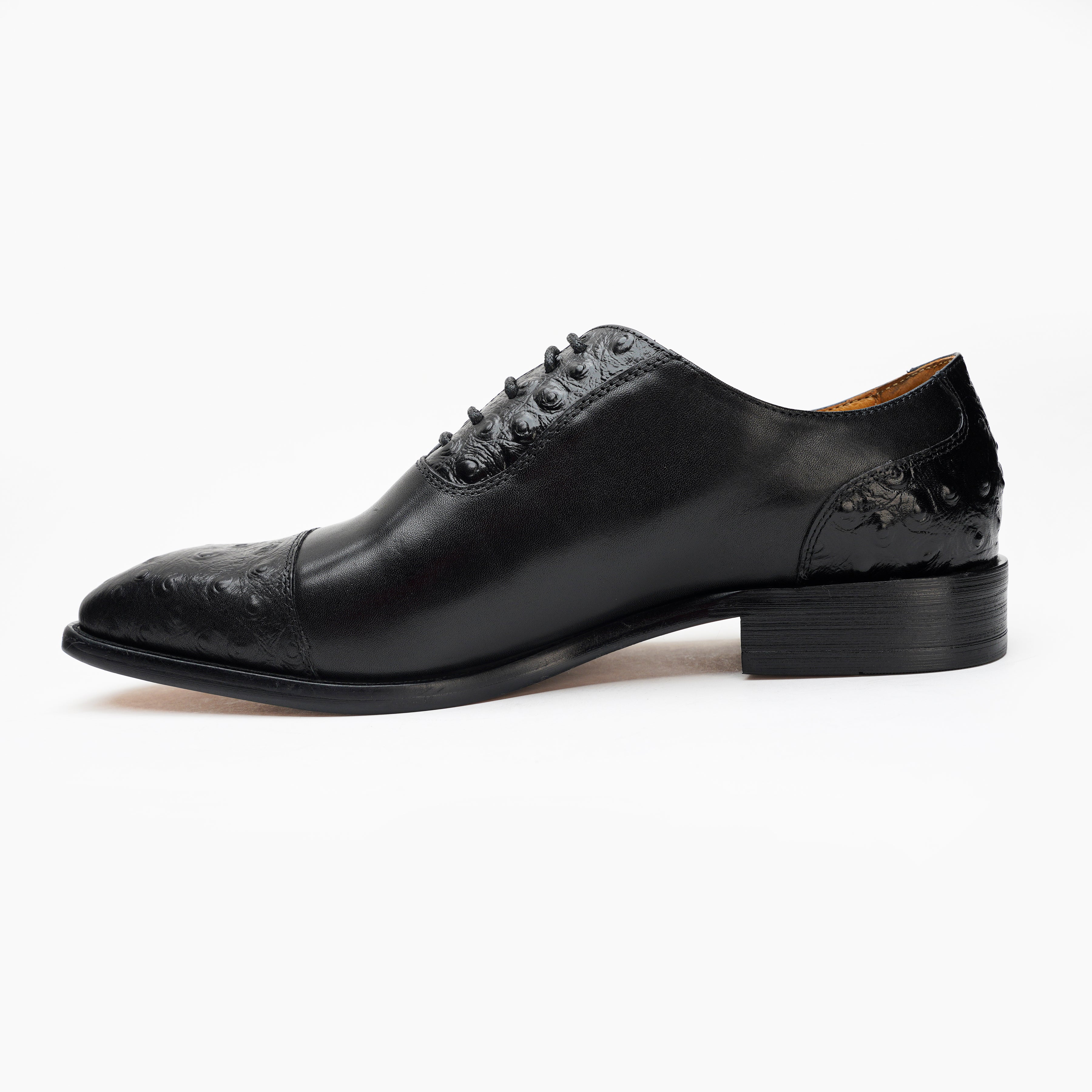 25013-Black Formal Genuine Cow Leather Italian Brown Suede & Leather Formal Lace Up Oxford Brogue Dress Shoes for Men