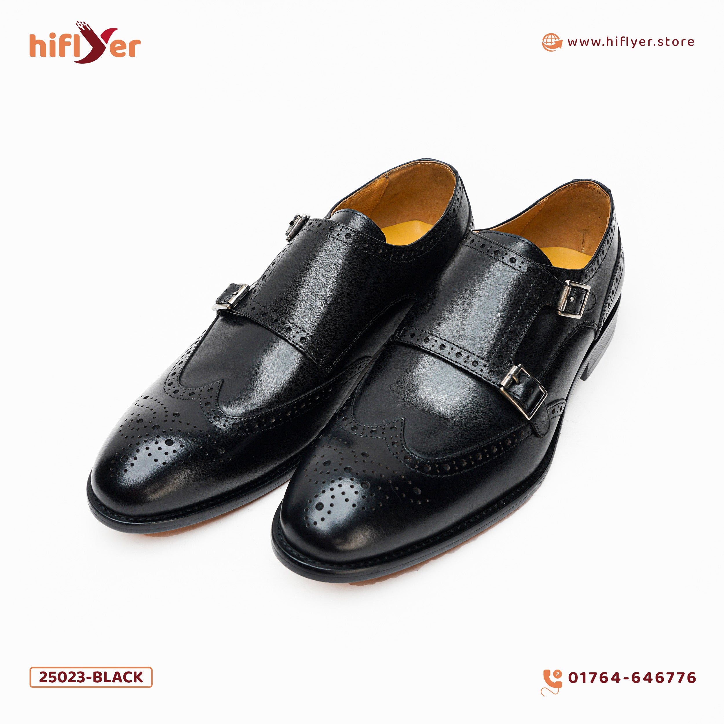 25023-Black Formal Genuine Cow leather Double Monk Alligators with TPR Welted Sole Monk Strap For Men