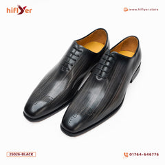 25026-Black Formal Genuine Cow leather Alligators with TPR Welted Sole Monk Strap For Men