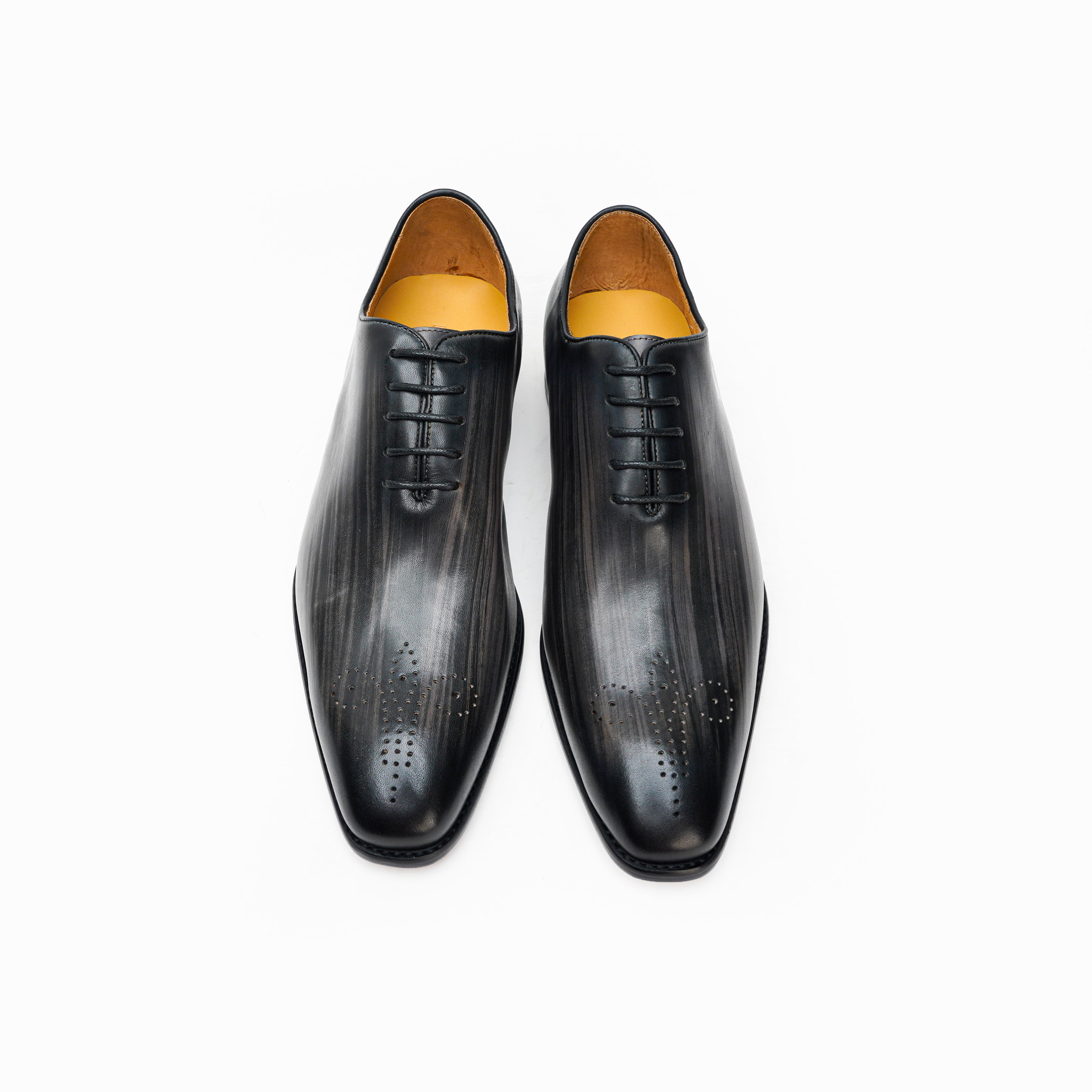 25026-Black Formal Genuine Cow leather Alligators with TPR Welted Sole Monk Strap For Men