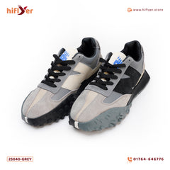 25040-Grey leather stylish look Design All Seasons sneaker for men