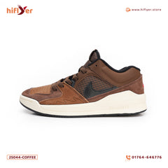 25044-Coffee leather look stylish Design All Seasons sneaker for men