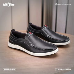 25058-Black Genuine Cowhide Leather Casual Shoes For Men