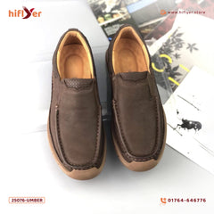 25076-UMBER Genuine Leather Comfortable Casual Leather Shoes Men Footwear