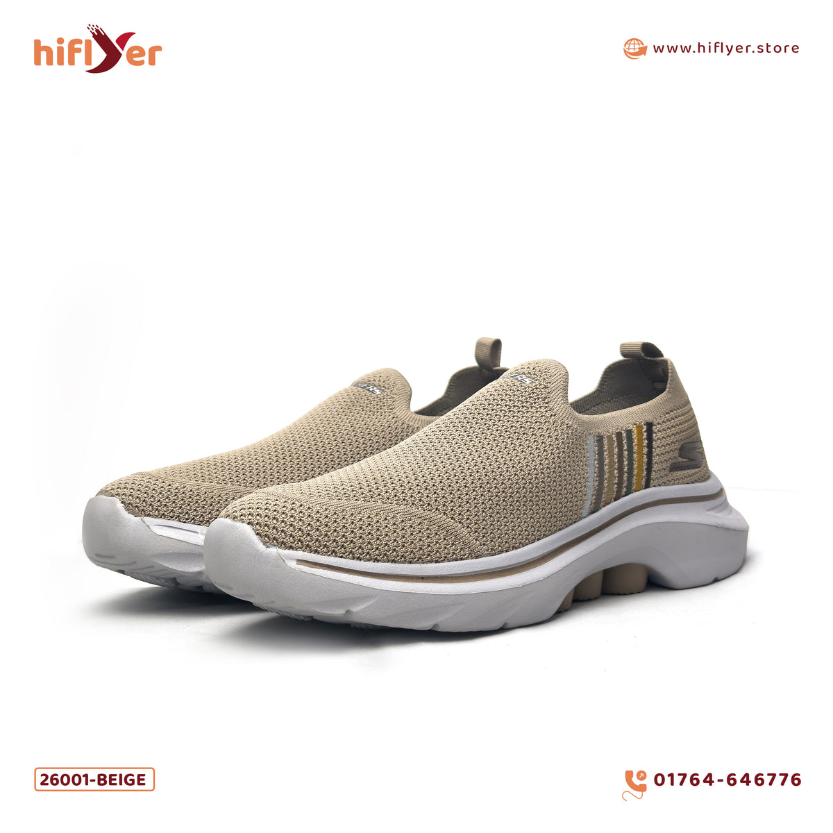 26001-Beige Lightweight Running Comfortable Sneaker