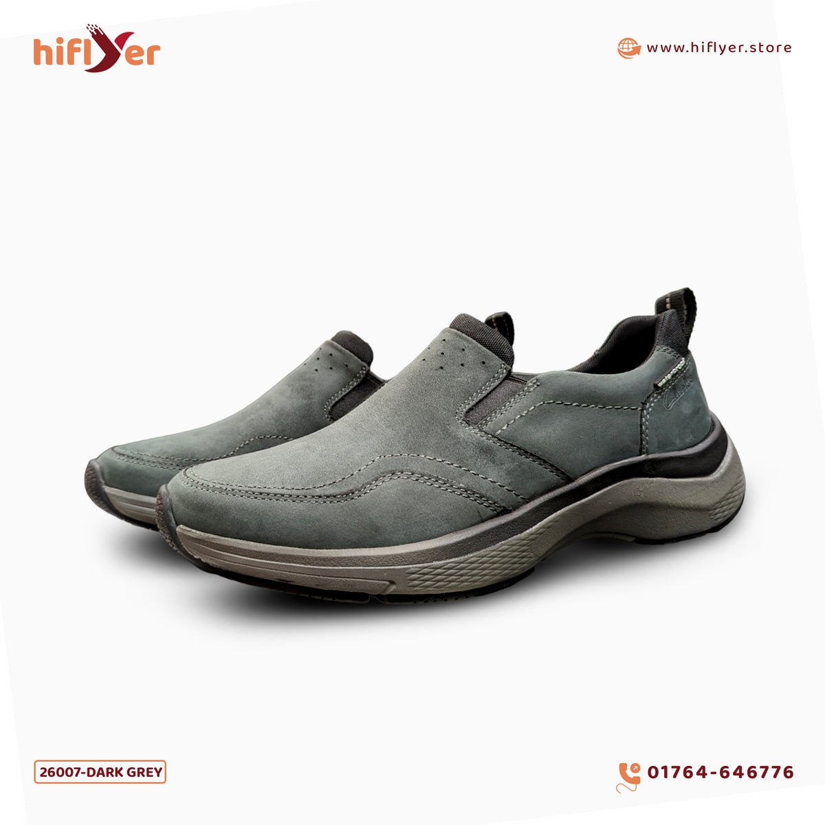 26007-Dark Grey More Comfortable breathable non-slip footwear soft sole Casual Shoes for men