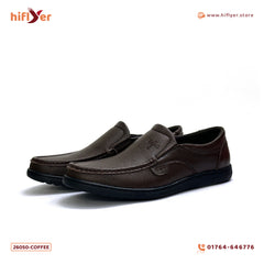 26050-coffee Premium Leather Slip-on Lightweight Casual Loafers