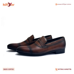 26051-Coffee Premium Party Shoes For Men