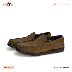 26059-Coffee Premium Leather Slip-on Lightweight Casual Loafers