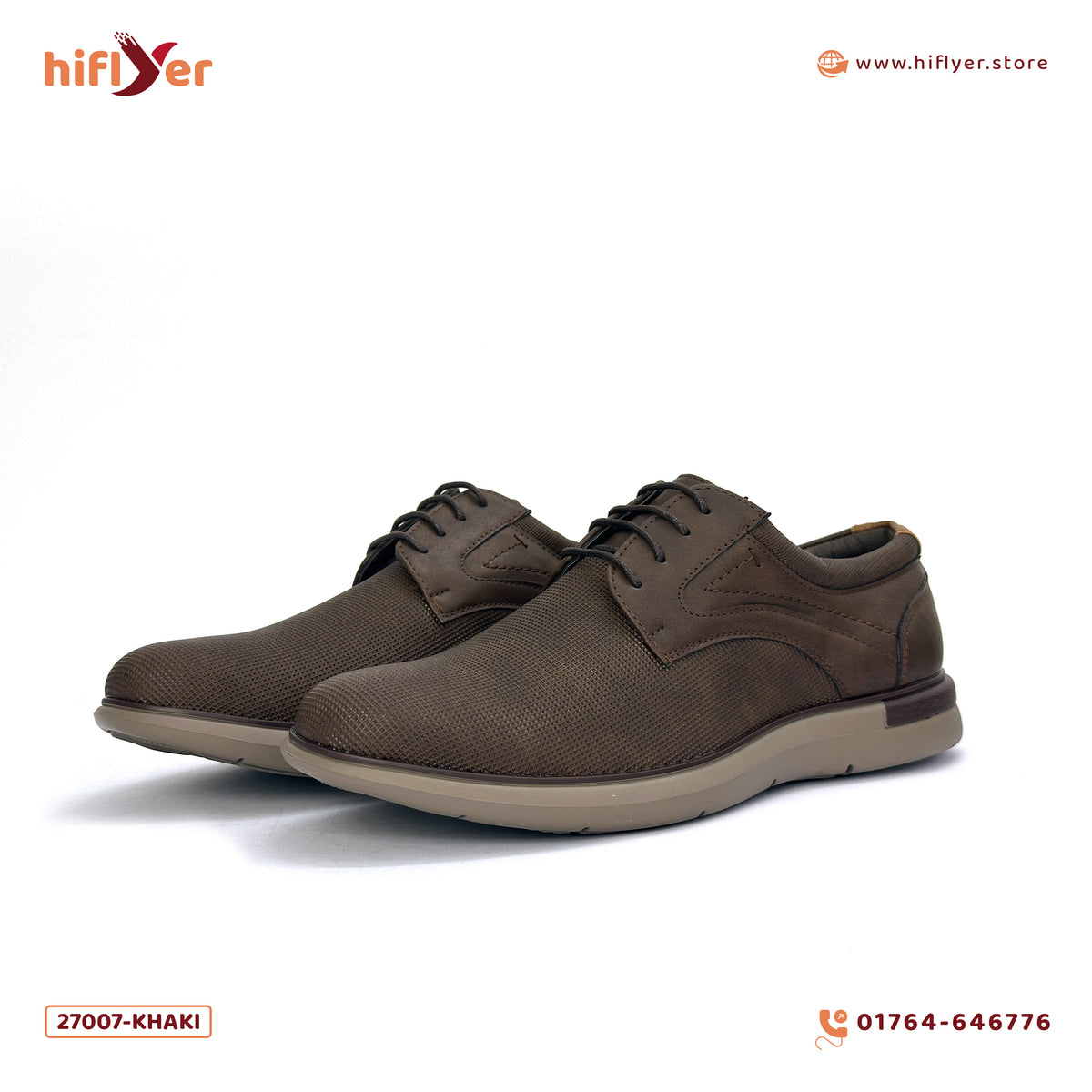 27007-Khaki Premium causal shoes For Men