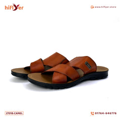 27018-Camel Genuine Cow Leather Premium New High Quality Men's sandals