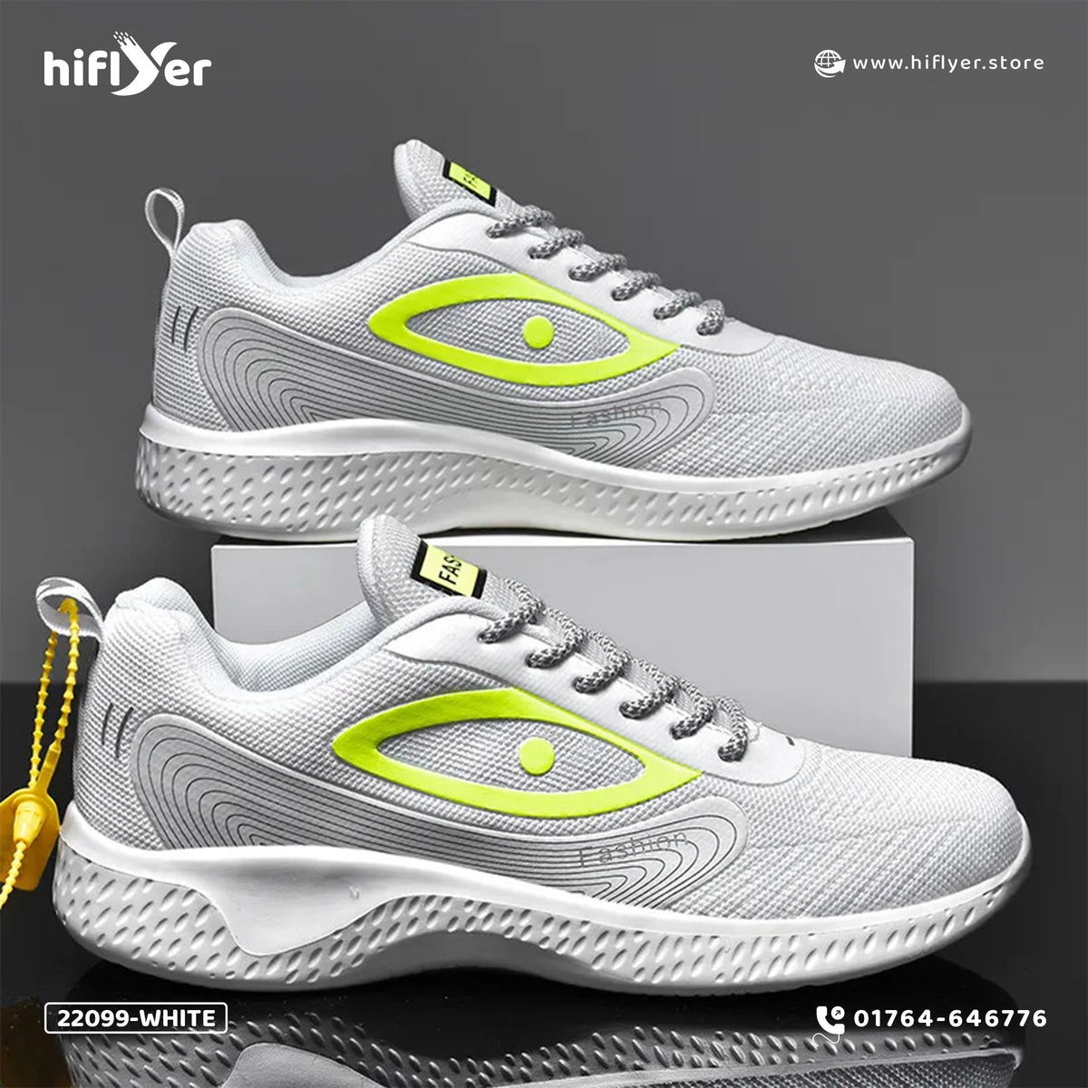 22099-White Cross -border large -size sports men's shoe Alpha Night -Light Eye Upper Bad Leisure Running Shoes