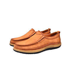 Genuine Cowhide Leather Slip-on shoes For Men 21061-BROWN