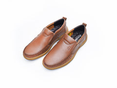 23019 Mustard Cross Border real leather men's trend leisure wear new youth office British wind shoes non-slip Casual Shoe wear