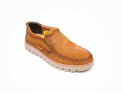 23024 Brown Cross Border real leather men's trend leisure wear new youth office British wind shoes non-slip Casual Shoe wear